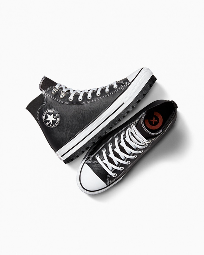 Converse Chuck Taylor All Star City Trek Waterdichte Boot Zwart Wit Zilver | 8076-OCHJG