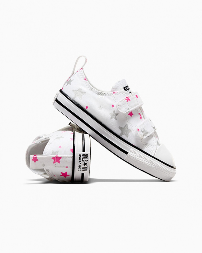 Converse Chuck Taylor All Star Easy On Sparkle Wit Roze Wit | 9254-MHDIC