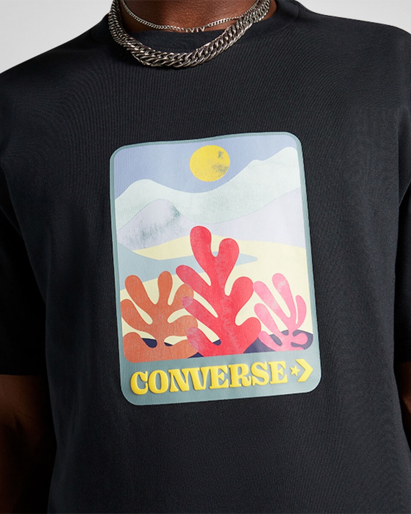 Converse Colorful Sunrise T-Shirt Zwart | 1304-JQWKM