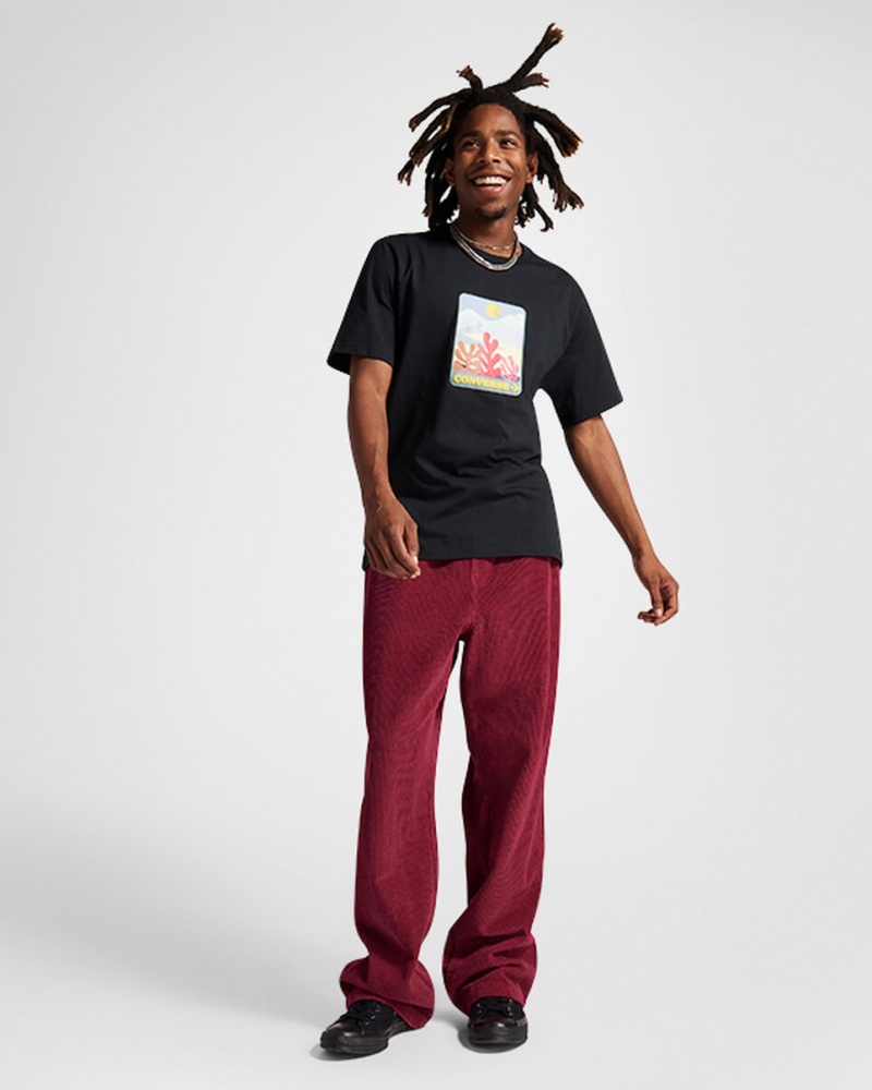 Converse Colorful Sunrise T-Shirt Zwart | 1304-JQWKM