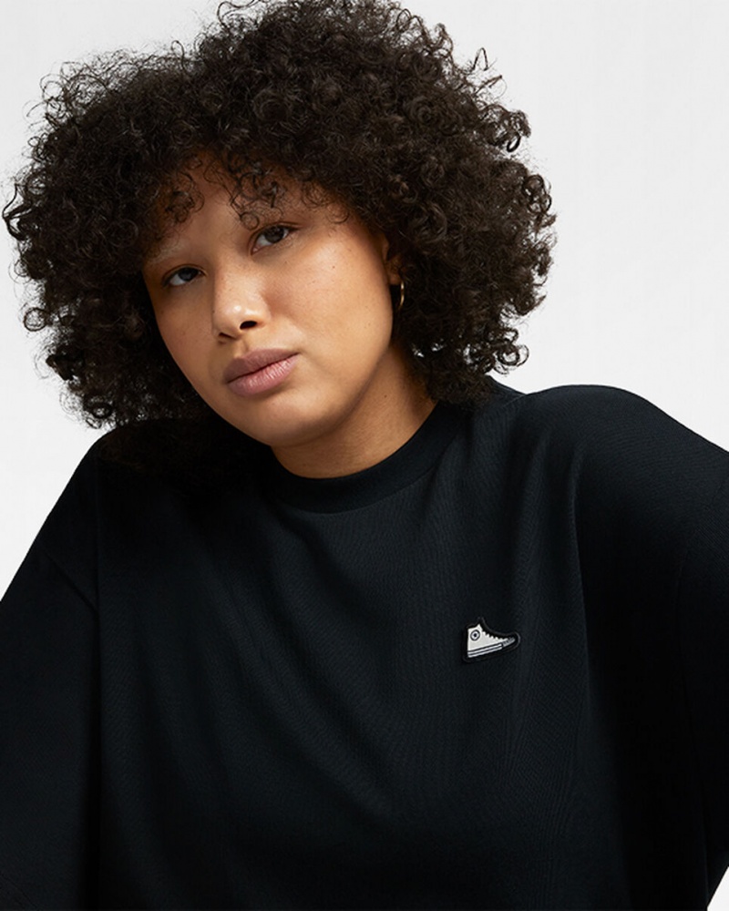 Converse Converse Go-To Sneaker Patch Loose-Fit T-Shirt Zwart | 2380-CFNEW