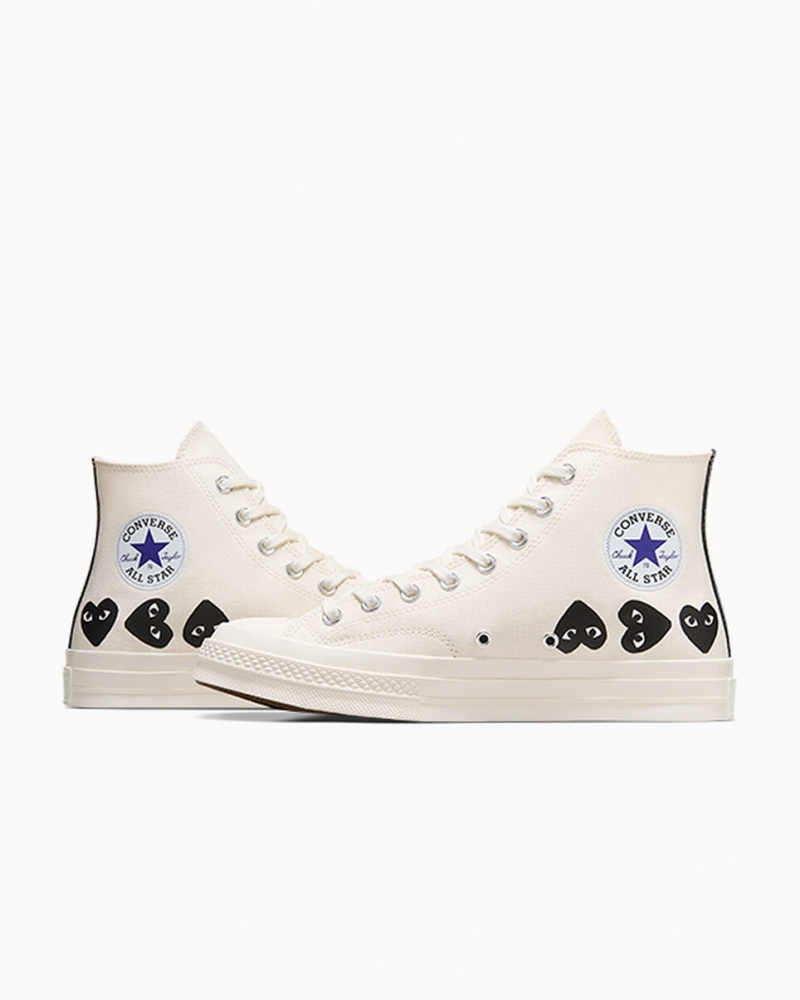 Converse Converse x Comme des Garçons PLAY Chuck 70 Multi Heart Zwart | 8723-QDHGE