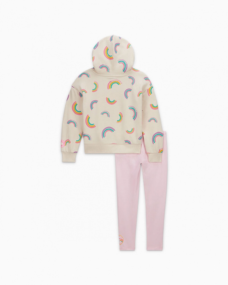 Converse Rainbow Hoodie & Leggings Set Roze | 7158-XWCTO